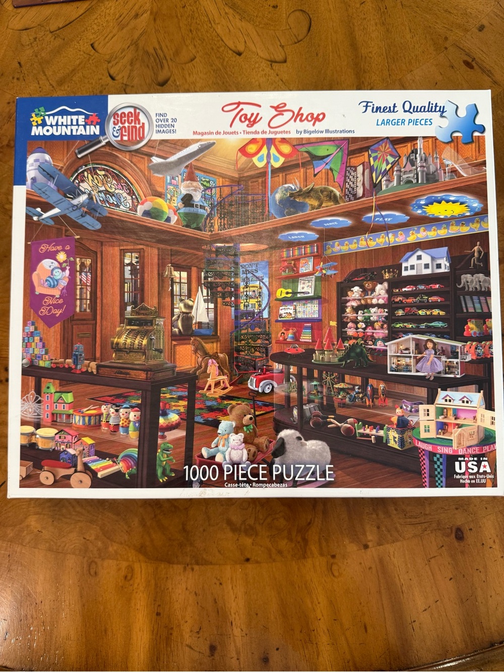 White Mountain Toy Shop Puzzle - Bright Multi-Color Illustration